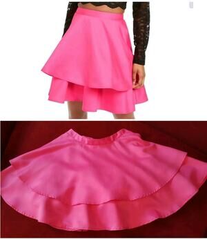 Rose Pink Cute CITY STUDIO Zippered Mini Ruffled Skirt Juniors 7